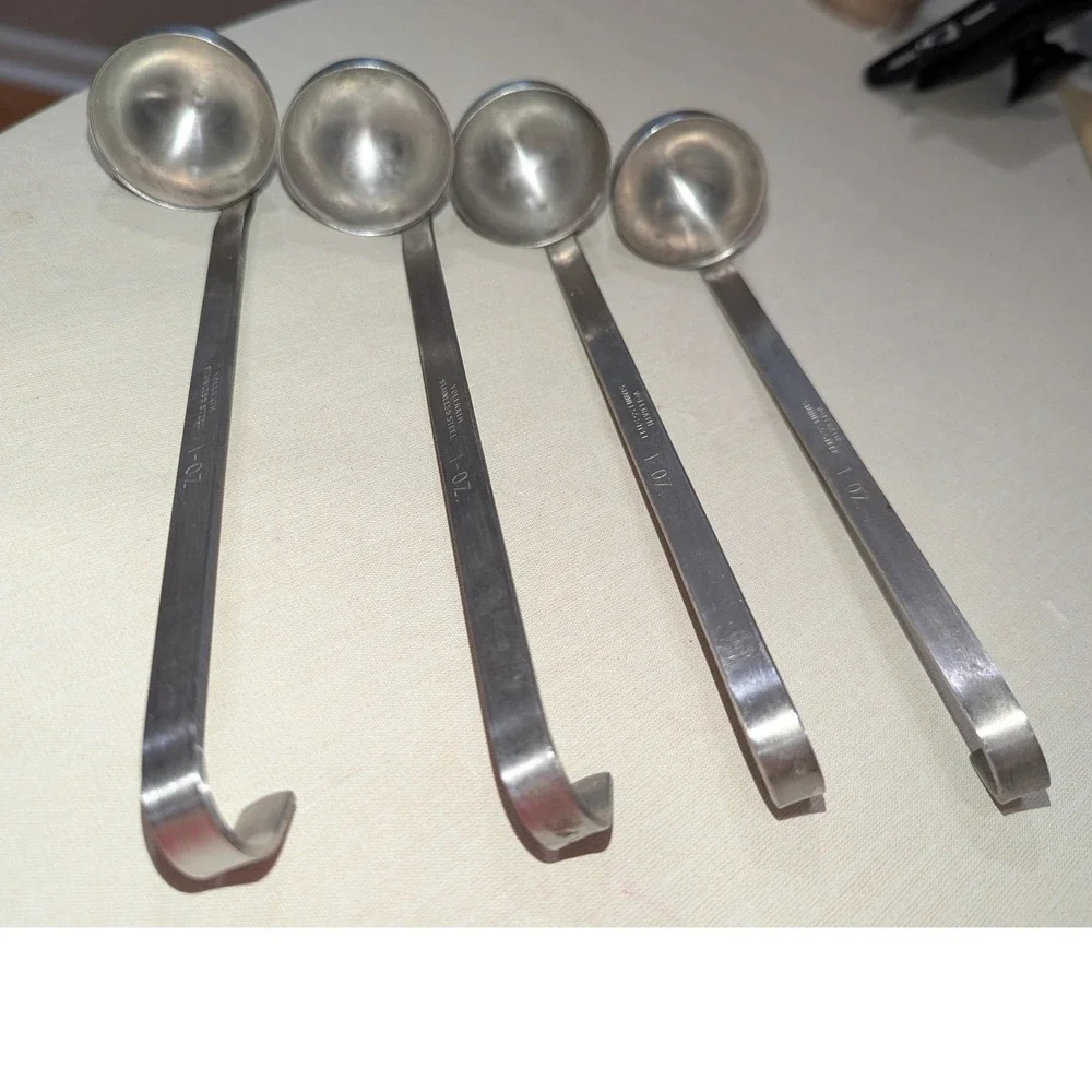 VTG Vollrath Ladle Set 1 oz Silver Stainless Steel Hooked Handle 4 Piece Set